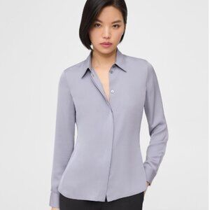 Theory Fitted Shirt in Silk Georgette (P or XS)